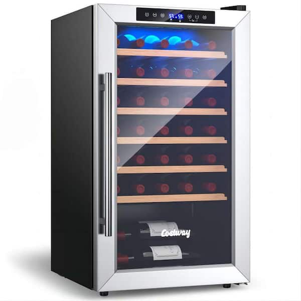 dubbin 20 Inch Dual Zones Beverage and Wine Cooler in Black