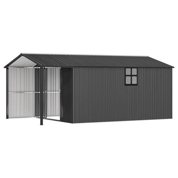 10 ft. W x 16.6 ft. D Metal Shed with Lounge Area, Sliding Doors, Windows & Vents (166 sq. ft. )