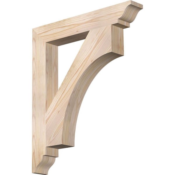 Ekena Millwork 3.5 in. x 28 in. x 24 in. Douglas Fir Westlake Traditional Smooth Corbel