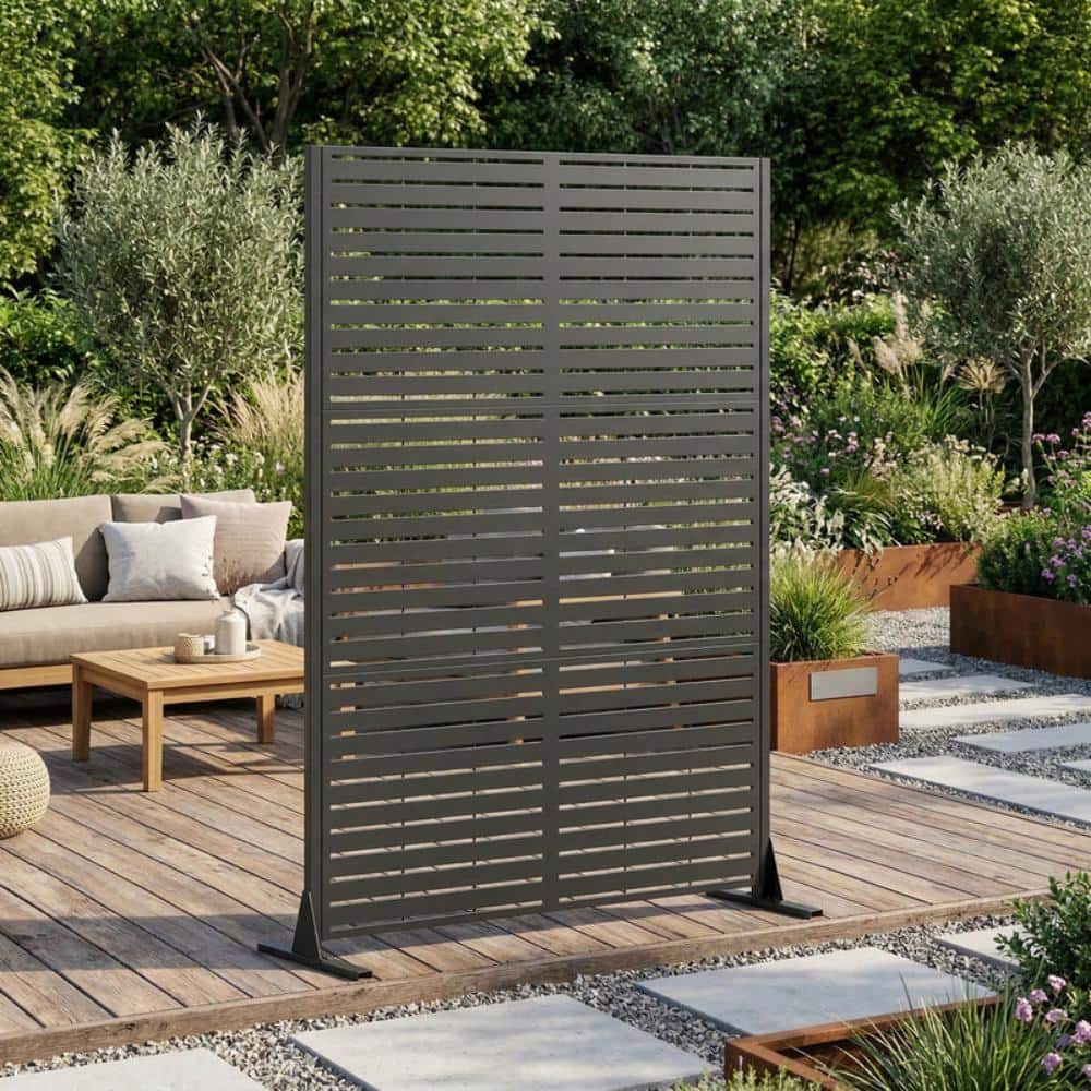 "72""H x 46""W Freestanding Metal Privacy Screen, Decorative Outdoor Divider with Stable Base for Patio,  Balcony & Garden" price history on PriceWatchPro