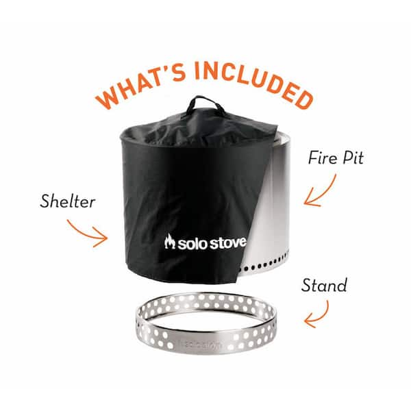 Solo Stove Ranger, Stand, Shelter Bundle Outdoor Stainless Steel Wood  Burning Fire Pit RAN-SD2.0+SHLT - The Home Depot