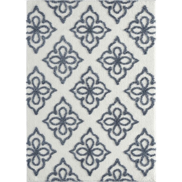 United Weavers Mellow Hollow Blue/Grey 9 ft. 8 in. x 13 ft. 2 in. Area Rug