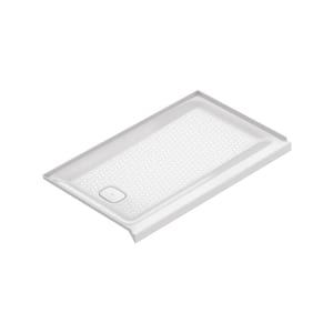 Aspirations 60 in. L x 36 in. W Single Threshold Alcove Shower Pan Base with Left Drain in White