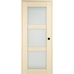 Vona 28 in. x 96 in. Left-Hand 3 Lite Frosted Glass Loire Ash Composite Solid Core Wood Single Prehung Interior Door