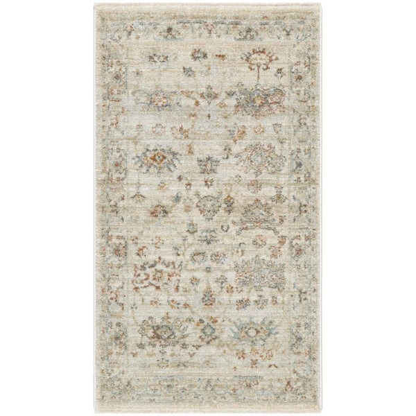 Oases Beige 3 ft. x 5 ft. Distressed Traditional Area Rug