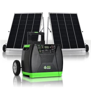 ELITE 3600-Watt/5760W Peak Push Button Start Solar Powered Portable Generator with Two 100W Solar Panels