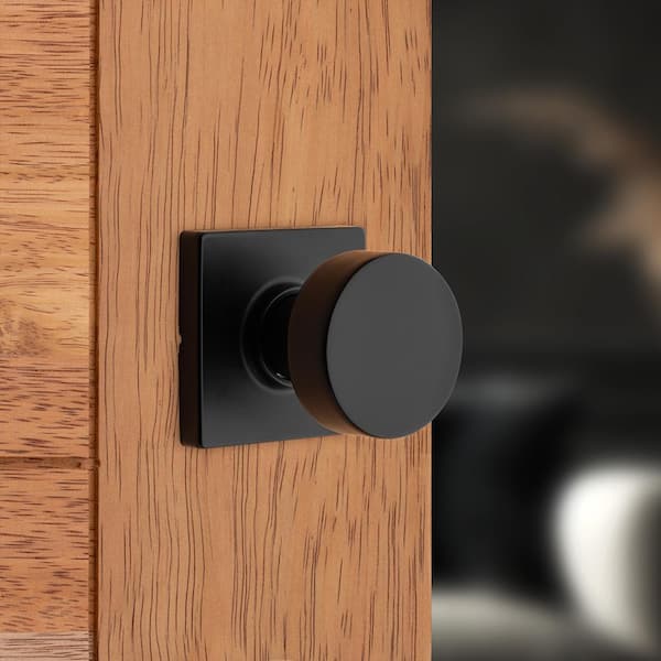 Pismo Matte Black Privacy Square Bed/Bath Door Knob 4-Pack