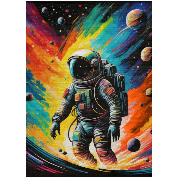 Imagination Multicolor 4 ft. x 5 ft. Graphic Contemporary Area Rug