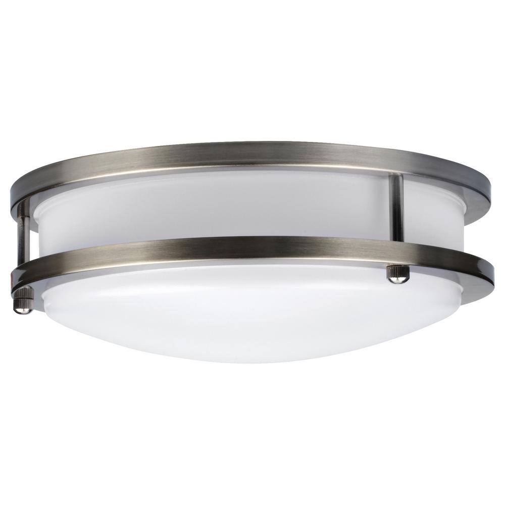 Transitional 14" LED Flush Mount Ceiling Light in Brushed Steel