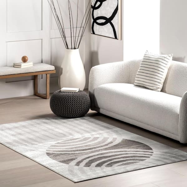 Shandra Abstract Sky Gray 4 ft. x 6 ft. Modern Area Rug