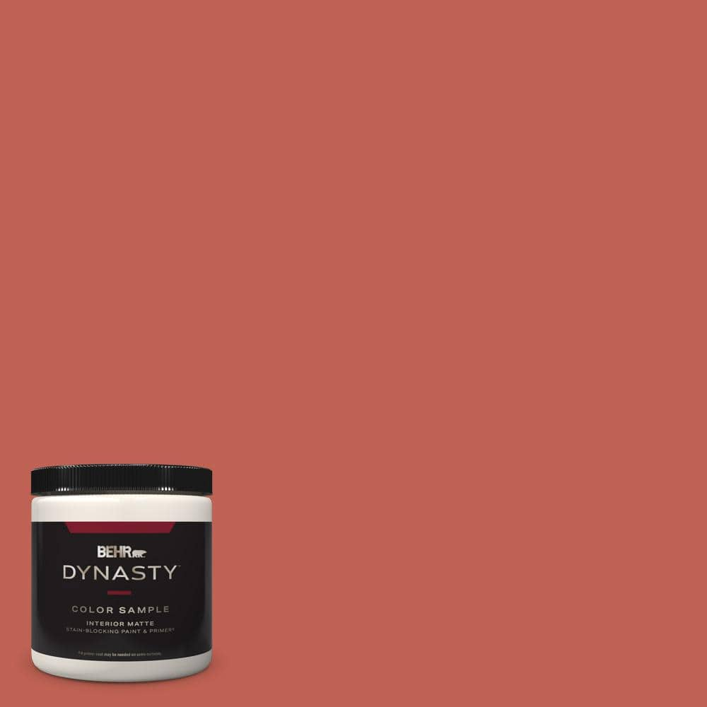 BEHR DYNASTY 8 oz. #190D-6 Red Jalapeno Matte Stain-Blocking Interior ...