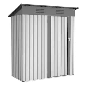 5 ft. W x 3 ft. D Outdoor Metal Shed with Lockable Doors, Tool Storage Shed for Patio Lawn Backyard (15 sq. ft.)