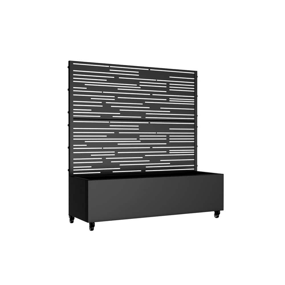 49 in. H x 47 in. W Black Metal Rectangle Wall Planter Box with Trellis for Climbing Plants price history on PriceWatchPro