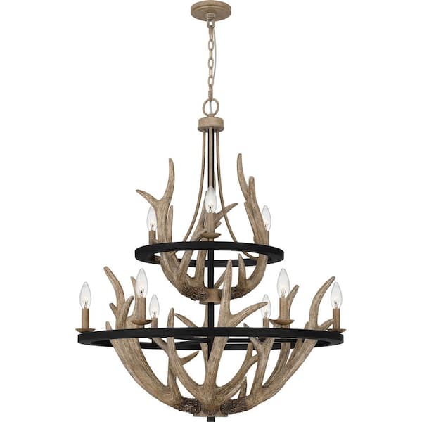 Journey 9-Light Earth Black Chandelier