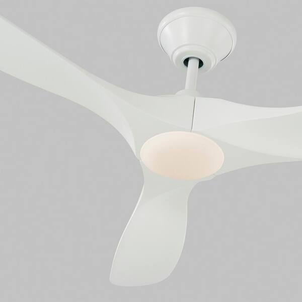 Generation Lighting - Maverick Max LED 70 in. Integrated LED Indoor/Outdoor Matte White Ceiling Fan with White Blades with Remote Control