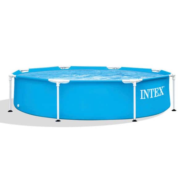 Intex 8 ft. x 20 in. Round Rust Resistant Durable Steel Metal Frame Swimming Pool