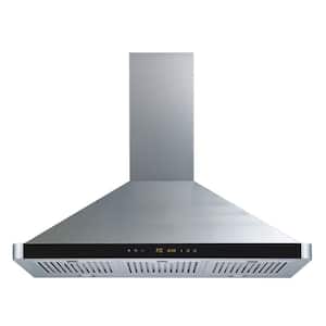 36 in. Convertible 439 CFM Wall Mount Range Hood in Stainless Steel with Baffle Filters and Touch Control