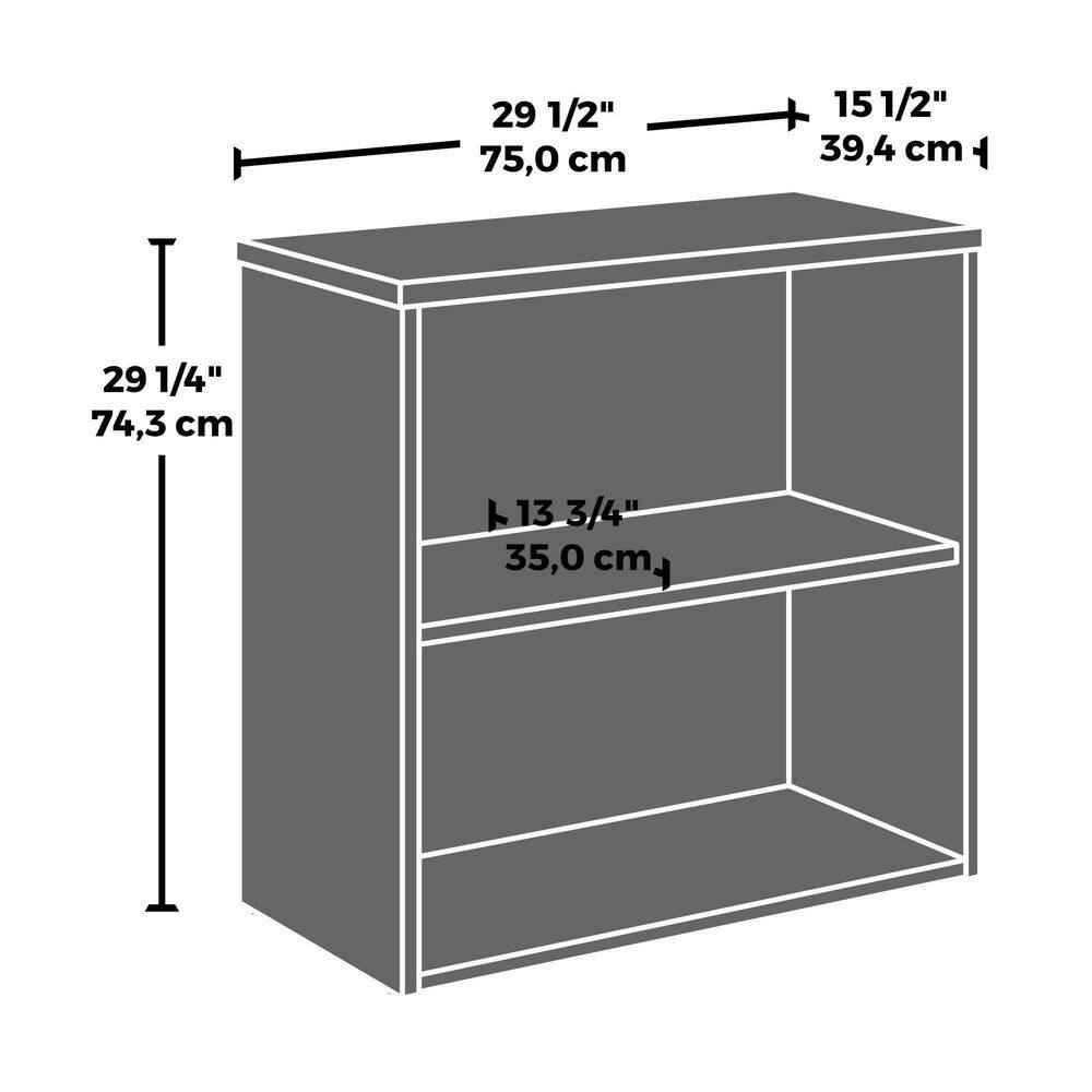 Classic Cherry Adjustable 2-Shelf Engineered Wood Bookcase