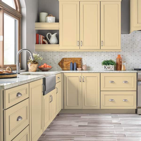 BEHR PREMIUM 1 qt. #P260-3 Vanilla Ice Cream Semi-Gloss Enamel