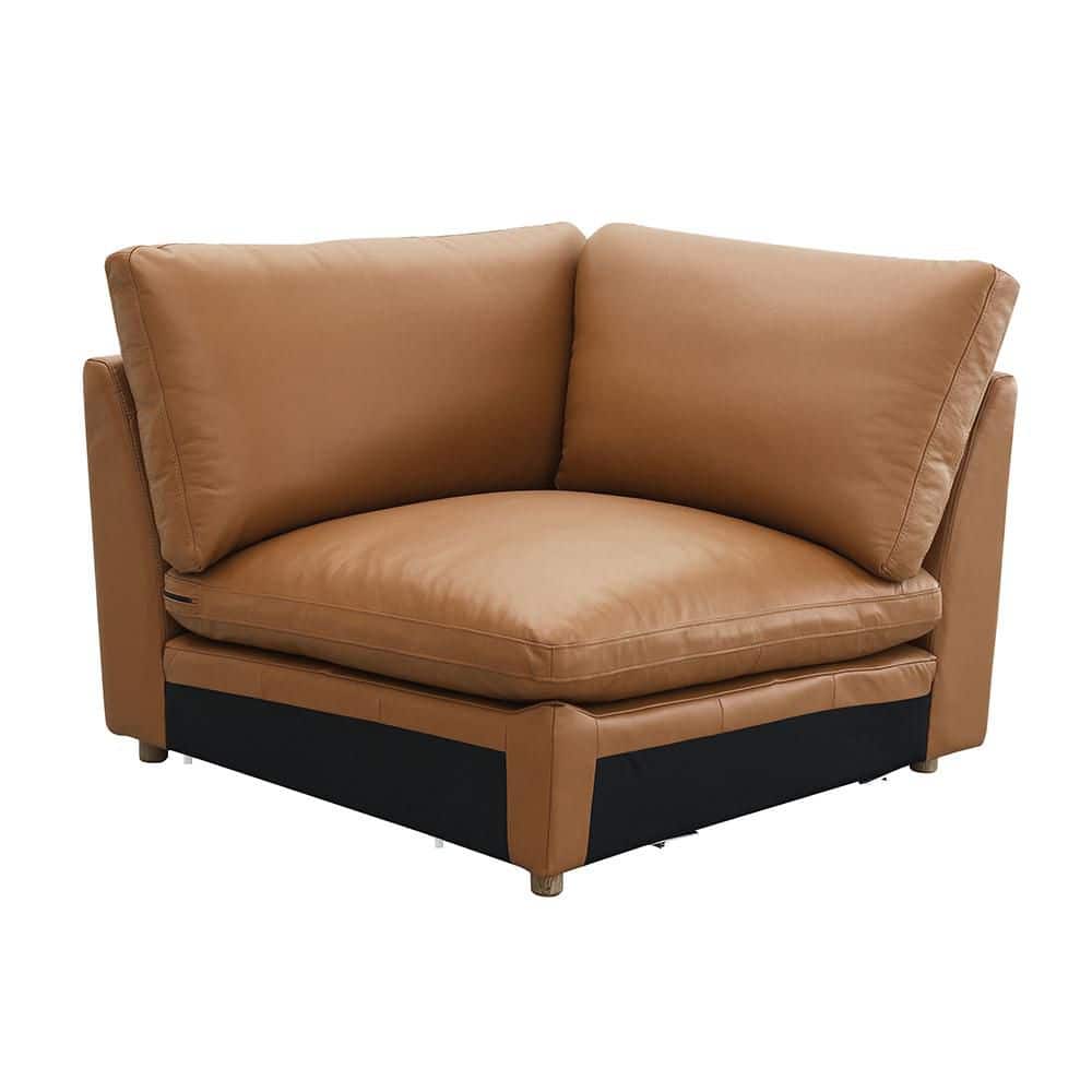 Brighton 45 in. Armless Leather Square Sofa in Brown price history on PriceWatchPro