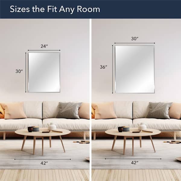 30 in. W x 36 in. H Spectrum Metal Framed Wall Mirror in Brush Nickel 30 in. W x 36 in. H Spectrum Metal Framed Wall Mirror in Brush Nickel