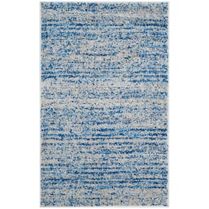 Adirondack Blue/Silver 3 ft. x 4 ft. Striped Area Rug