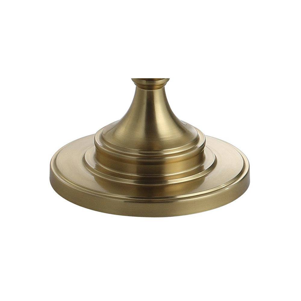 Cora 60" Antique Gold Metal/Glass LED Floor Lamp with Linen Shade