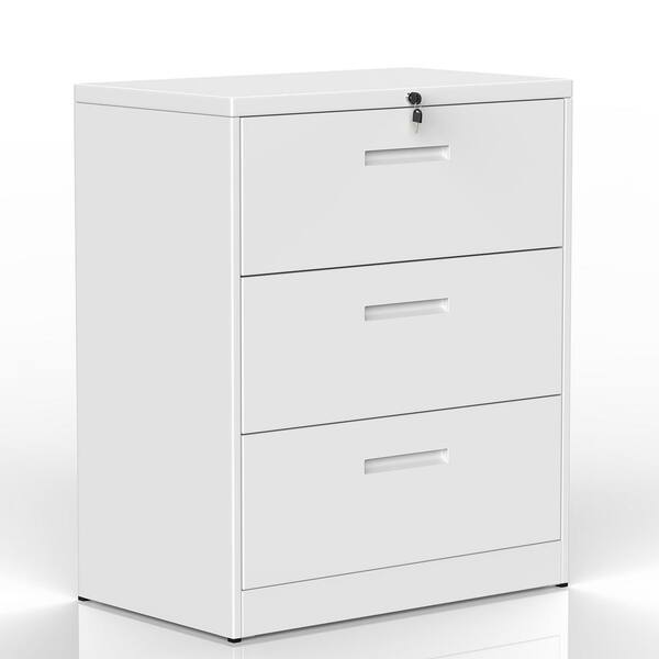 Merax White Lockable Heavy Duty Lateral, White Lateral File Cabinet With Wheels