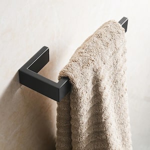 8.26 in. L Wall Mounted Stainless Steel Hand Towel Bar in Matte Black