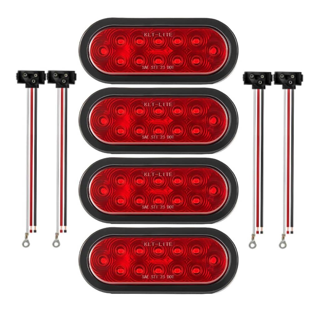 Trailer Lights, 4-Piece 12V Oval LED Trailer Tail Lights Kit with Stop Brake Turn Tail Lamp, Waterproof, Rope 0 ft. price history on PriceWatchPro