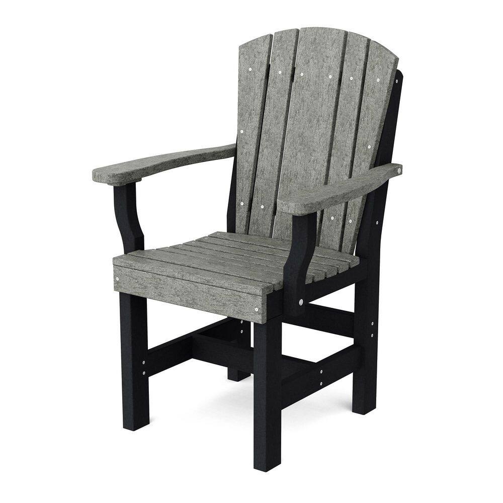 Heritage Dark Gray and Black HDPE Plastic Outdoor Dining Arm Chair price history on PriceWatchPro