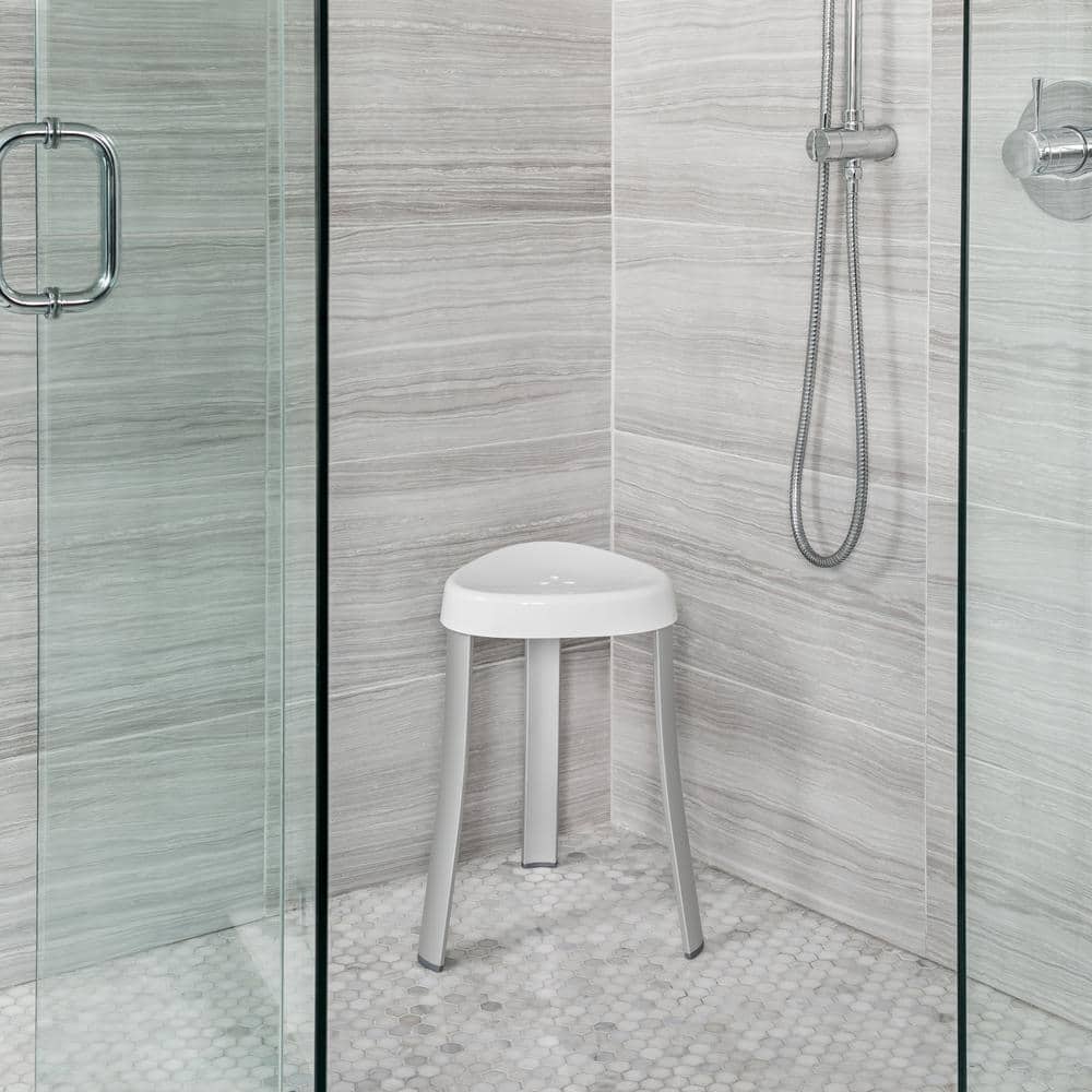 White Plastic Rustproof Spa Shower Stool