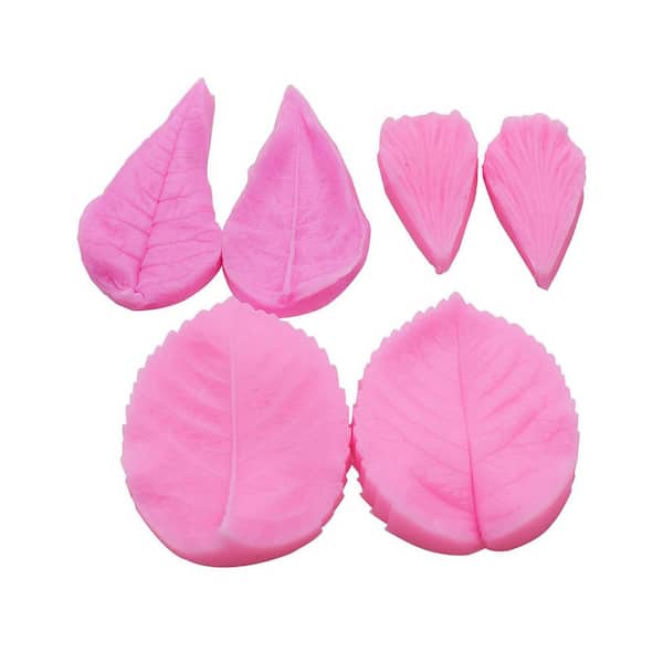 Silicone Leaf Petal Veiner Mold Set (3-Pack) for Sugar Craft, Fondant and Gum Paste with Realistic Veins