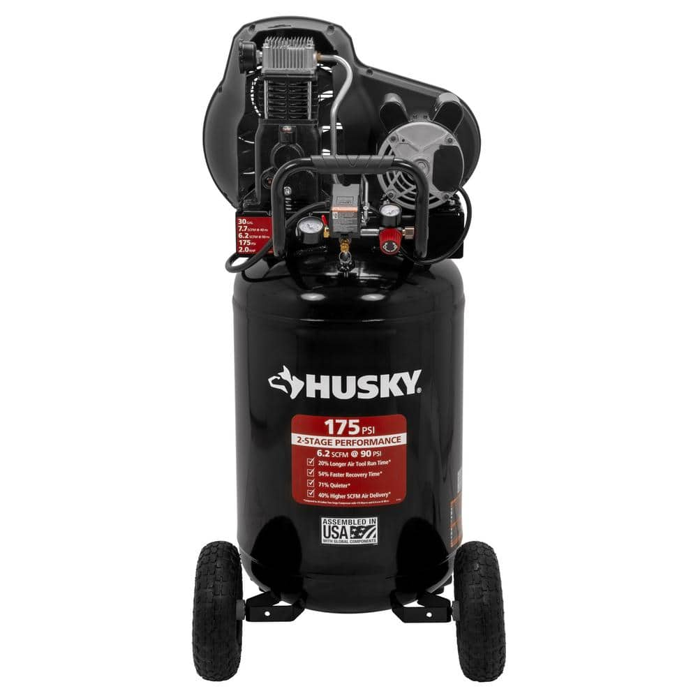 Husky 30 Gal. 175 PSI Oil Lubed Belt Drive Portable Vertical Electric