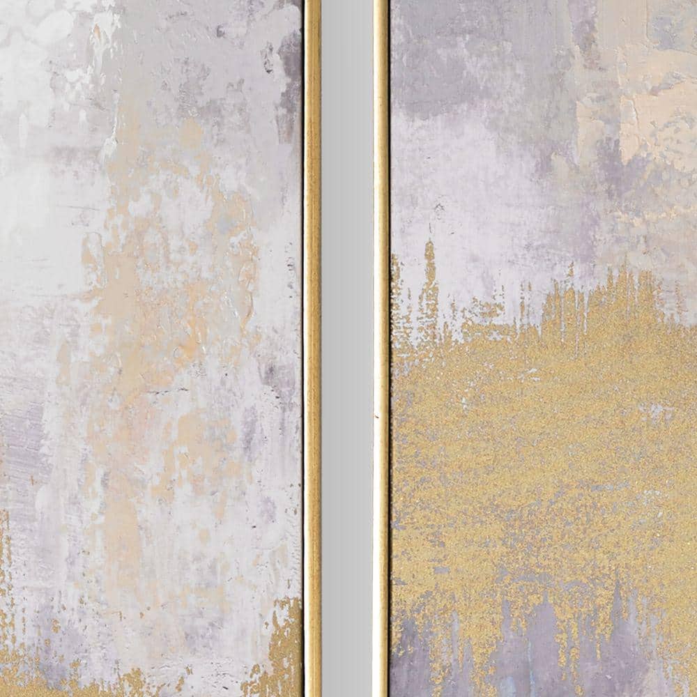 Gold Framed Abstract Canvas Print Set for Nursery