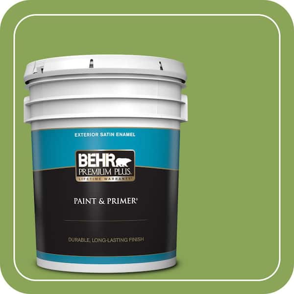 BEHR PREMIUM PLUS 5 gal. #P370-6 Salamander Satin Enamel Exterior Paint & Primer