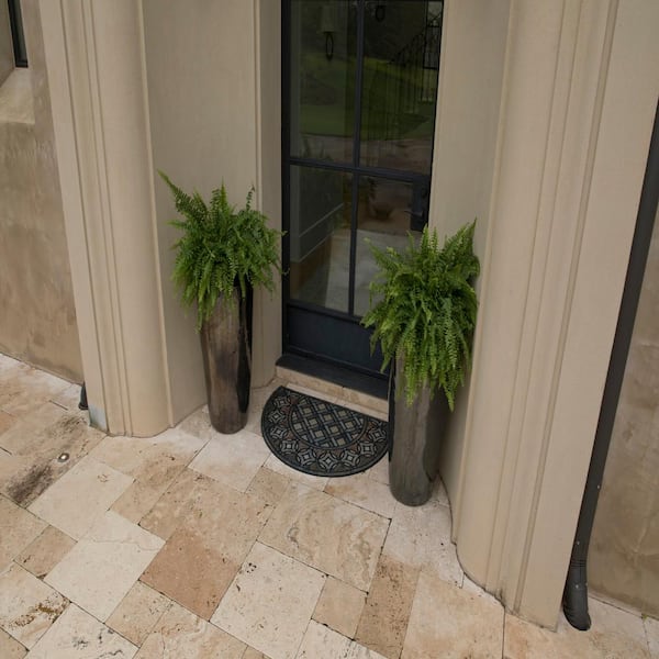 Mohawk Doorscapes Estate Mat Welcome Patina Tiles Grey