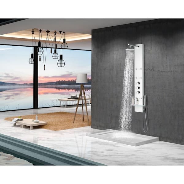 ANZZI Panther 60 in. 6-Jet Full Body Shower Panel with Heavy Rain