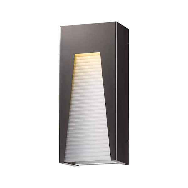 Unbranded Millenial 14 W 18 in. Bronze Silver Integrated LED Aluminum Hardwired Outdoor Weather Resistant Wall Sconce Light