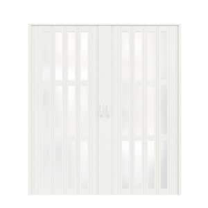 SOCBAZZAR 60 in x 80 in. White Oak Finished Interior PVC Folding