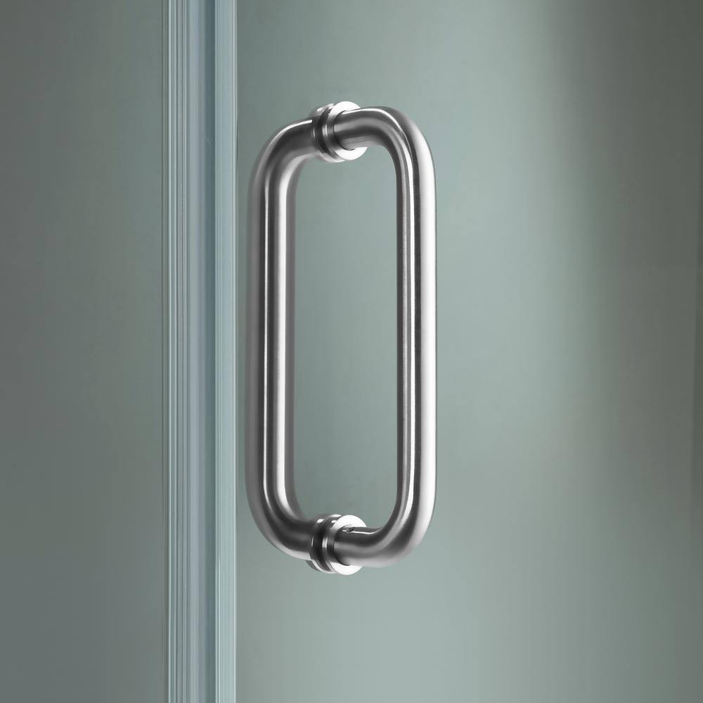 47" Chrome Frameless Pivot Shower Door with Clear Tempered Glass
