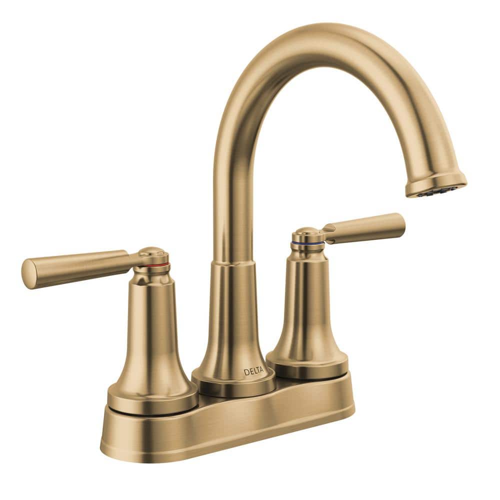 Saylor Champagne Bronze Dual-Handle Centerset Bathroom Faucet