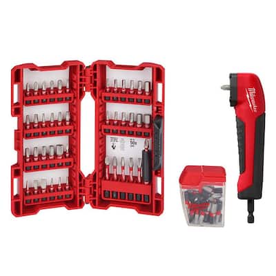 SHOCKWAVE Impact-Duty Alloy Steel Screw Driver Bit Set (72-Piece) with Right Angle Drill Adapter