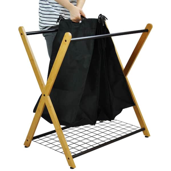 X-Frame Bamboo 3-Bag Laundry Sorter