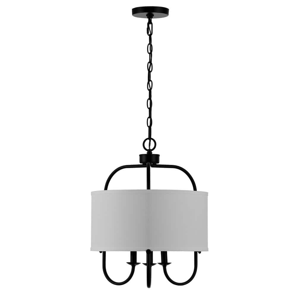 Jemmi Black Brass and Glass Drum Pendant Light