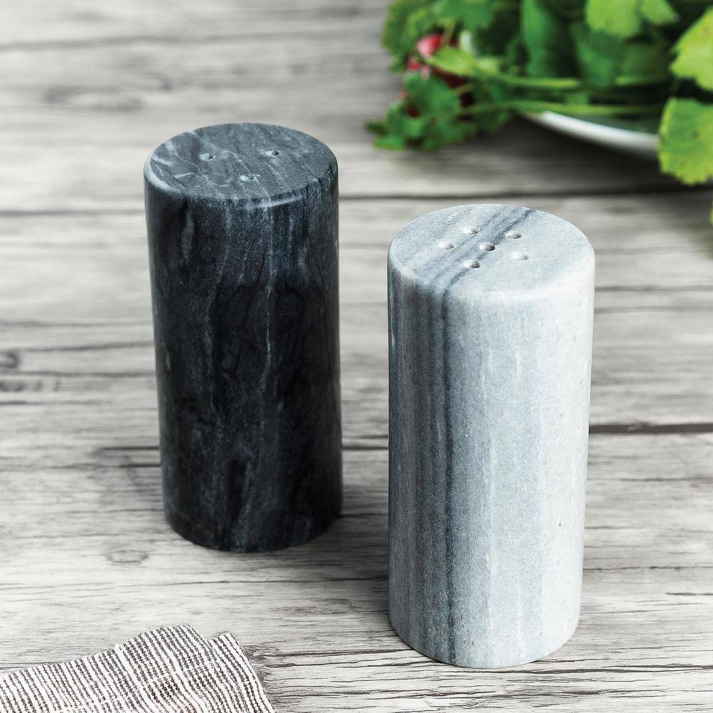 Black and White Marble Salt and Pepper Shaker Set