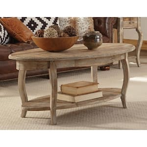 48 in. Driftwood Large Oval Wood Coffee Table