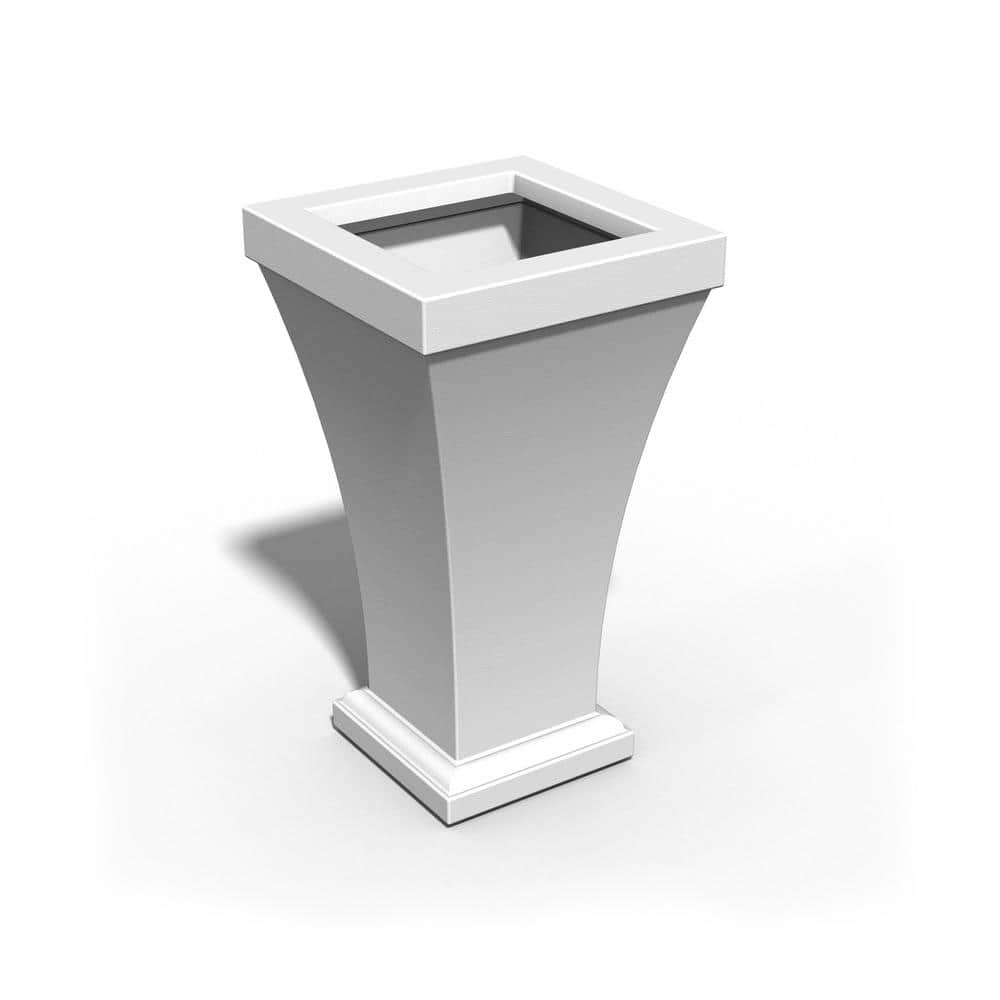 Elegant Bordeaux Tall Self-Watering Planter in White Polyethylene