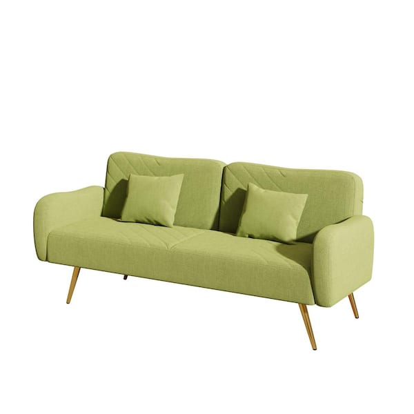 Z-joyee 70.47 in. Green Fabric Twin Size Convertible Folding Sofa 