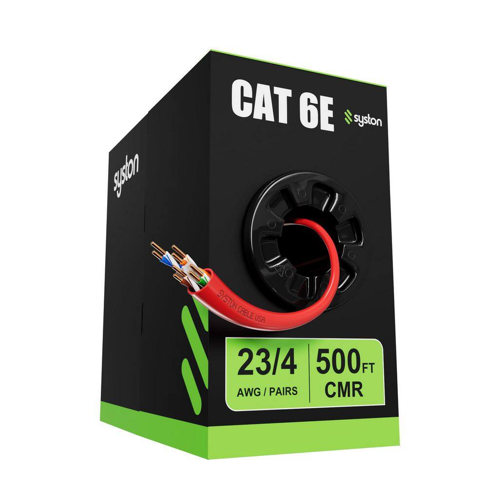 500 ft. Red CAT 6E CMR 600MHz 23AWG Solid Bare Copper Ethernet Network Cable, Bulk No Ends PoE Camera Indoor/Outdoor Use price history on PriceWatchPro